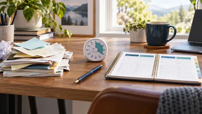 Improve time management skills by moving from clutter to a clear weekly plan